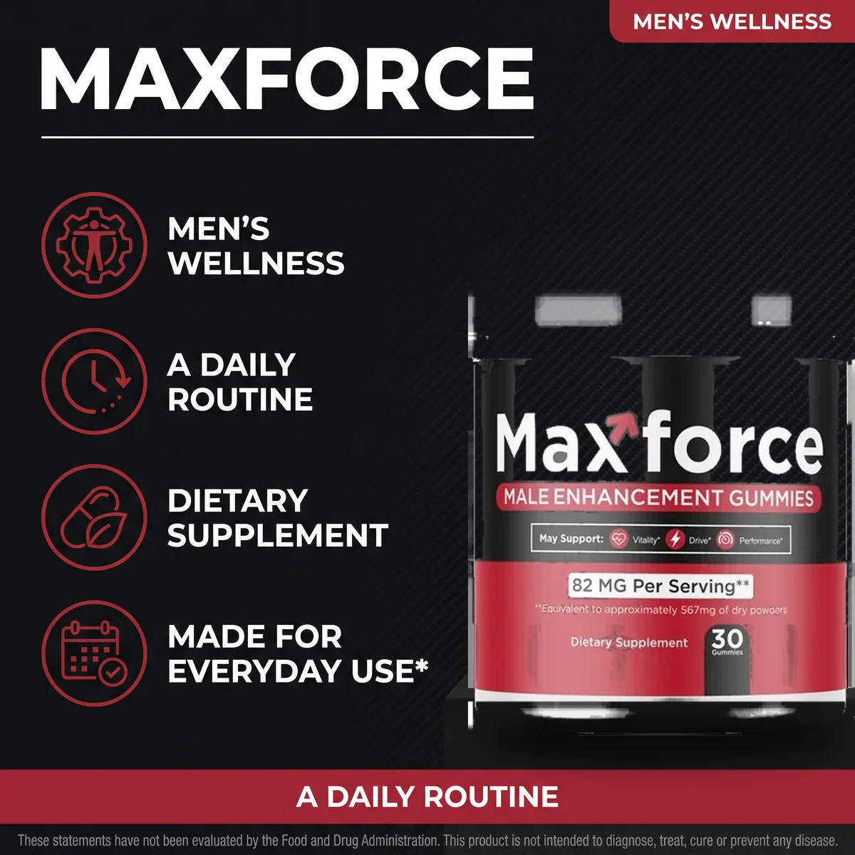 MaxForce men&rsquo;s wellness gummies: a dietary supplement made for everyday use