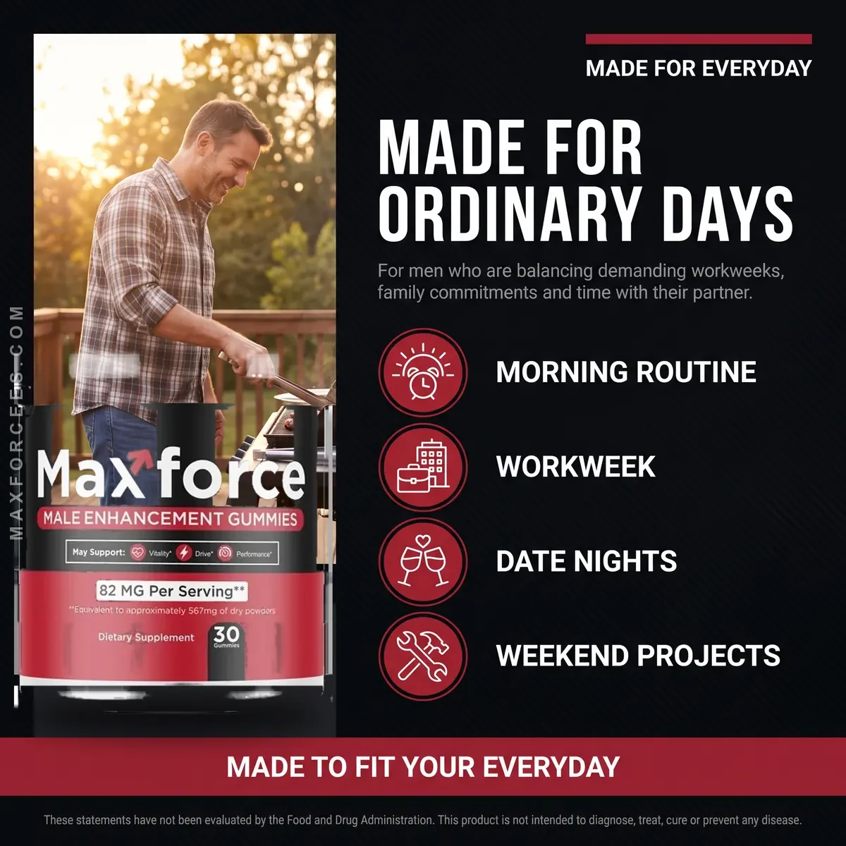Who MaxForce is for: adult men who want an easy daily vitality habit for work, training and everyday energy