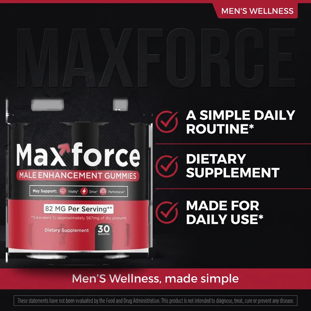 Why MaxForce: a simple daily routine male vitality gummy