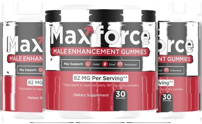 MaxForce 3-jar male vitality gummies package